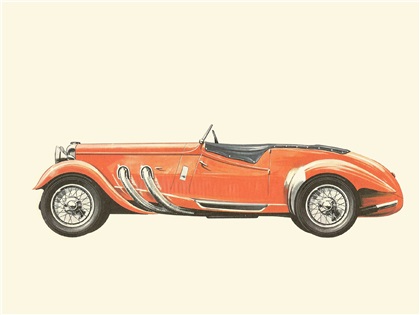 1937 Lagonda LG 45 Rapide - Illustrated by Pierre Dumont