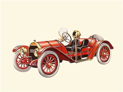 1913 Mercer Raceabout - Illustrated by Pierre Dumont