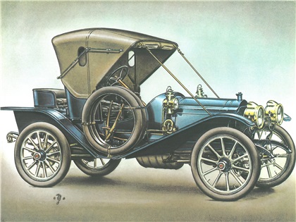 1909 Packard ’Thirty’ Runnabout with Victoria Top: Illustrated by Piet Olyslager