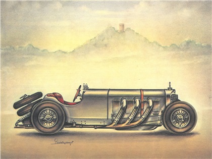 1933 Mercedes-Benz SSK: Illustrated by Piet Olyslager