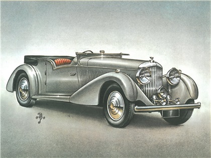 1938 Bentley 4¼-Litre Vanden Plas Tourer: Illustrated by Piet Olyslager