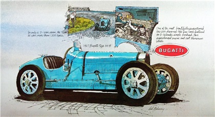 1927 Bugatti Type 35 B: Illustrated by Dick Mahoney