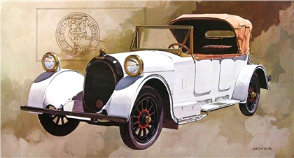 1921 Heine-Velox — Four-wheel hydraulic brakes: Illustrated by Robert M. Moyer