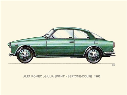 1962 Alfa-Romeo Giulia Sprint - Bertone-Coupé: Illustrated by Ralf Swoboda