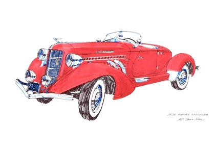 1936 Auburn Speedster: Illustrated by Ron McKee