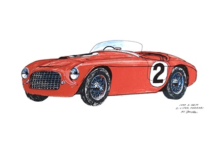 1949 Ferrari 166M 2-Liter: Illustrated by Ron McKee
