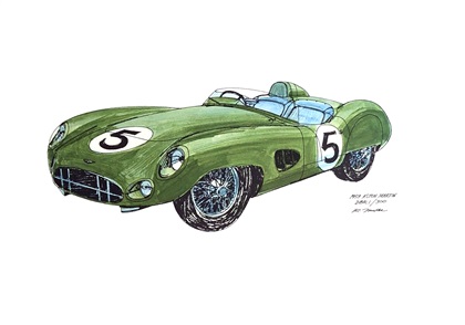 1959 Aston Martin DBR1/300: Illustrated by Ron McKee