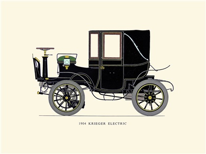 1904 Krieger Electric Landaulette: Drawn by George Oliver
