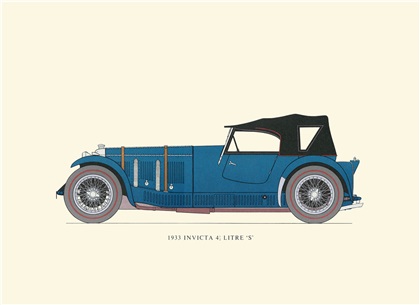 1933 Invicta 4½ Litre 'S': Drawn by George A. Oliver