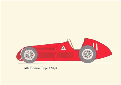 1938 Alfa Romeo Type 158/9: Drawn by George Oliver