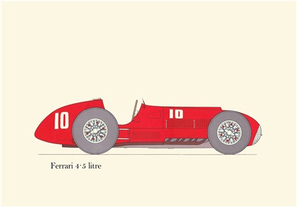 1950/53 Ferrari 4.5 litre: Drawn by George Oliver
