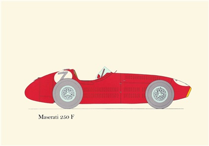 1954/57 Maserati 250 F: Drawn by George Oliver