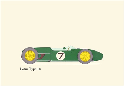 1960 Lotus Type 18: Drawn by George Oliver