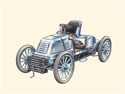1902 Mors (W.K. Wanderbilt/H. Fournier/Augiers 76.08/76.60/77.13 mph): Illustrated by Piet Olyslager