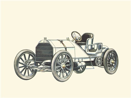 1904 Mercedes 90 HP (W.K. Vanderbilt 92.30 mph/Baron P. de Caters 97.26 mph): Illustrated by Piet Olyslager