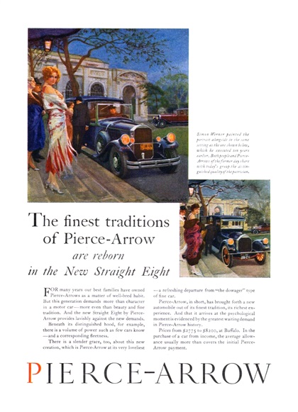 Pierce-Arrow Straight Eight Ad (May, 1929) – Illustrated by Simon Werner