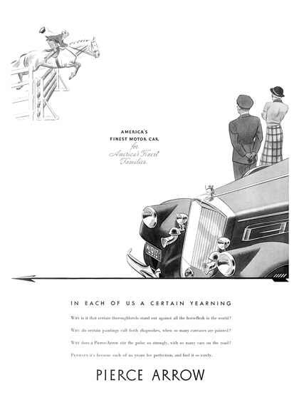 Pierce-Arrow Ad (1935) – In Each of Us A Certain Yearning