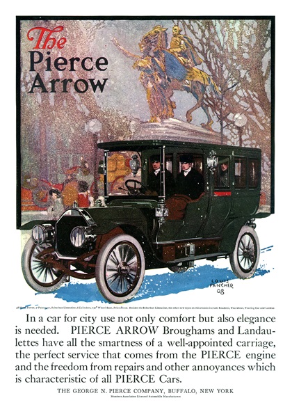 Pierce-Arrow Ad (December, 1908) – Illustrated by Louis Fancher