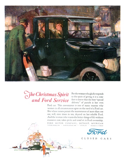 Ford Model T Ad (December, 1924) – The Christmas Spirit and Ford Service