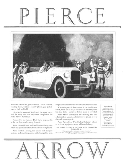 Pierce-Arrow Runabout Ad (May, 1924) – Illustrated by Harry Laverne Timmins