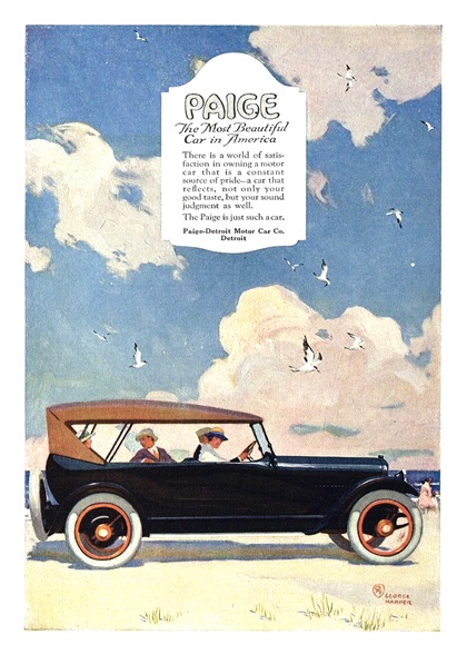 Paige Touring Car Ad (June, 1918) – Illustrated by George Harper