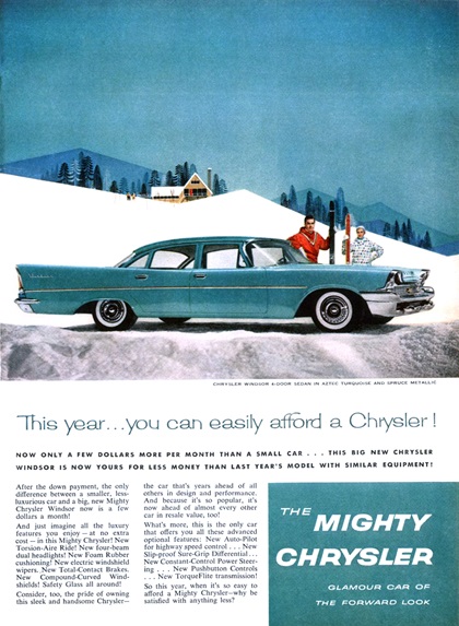 Chrysler Windsor 4-Door Sedan Ad (February, 1958)