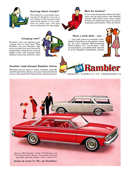 Rambler Classic 770 Hardtop and 770 Cross Country Wagon Ad (1964)