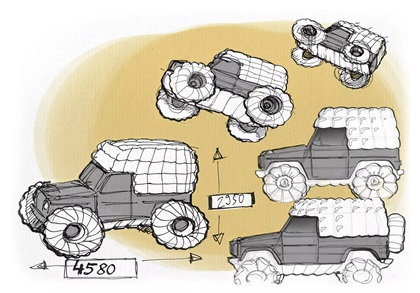 Mercedes-Benz x Moncler Project Mondo G (2023) – Design Sketch
