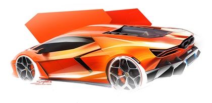 Lamborghini LB744 Revuelto (2023) – Design Sketch