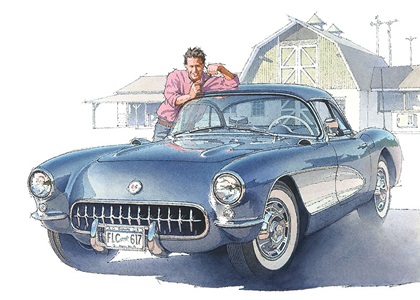 Chevrolet Corvette C1, 1956 – Illustrated by Kiyotaka Nagano