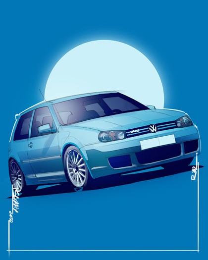 Volkswagen Golf R32 – Illustrated by Sajay Shinu