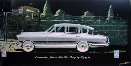 Rolls-Royce Silver Wraith Special Saloon (Vignale), 1954 - Design Sketch by Michelotti