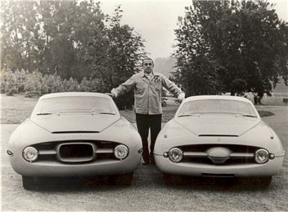 Abarth 1100 Ghia (VIN 205-104), built toghether with her twin based on a Simca Chassis (Simca on the left)