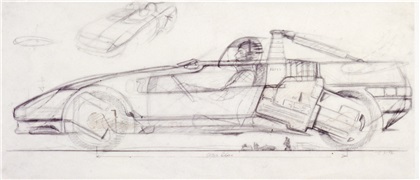 ItalDesign Aztec, 1988 - Design Sketch