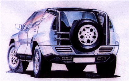 Lamborghini LM003 (Zagato), 1997 - Design sketch
