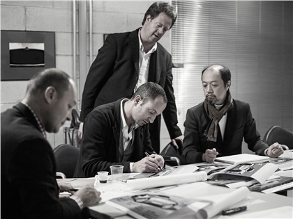 BMW Zagato Coupé, 2012 - Jürgen Greil, Design Technik BMW Group Design, Karim Habib, Head of Design BMW Automobiles, Erik Goplen, Exterior Designer BMW Group DesignworksUSA, and Norihiko Harada, Chief Designer Zagato