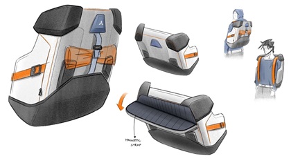 Mitsubishi Moonstone Concept (IED), 2023 – Design Sketch – Interior