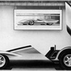 Chevrolet Astro I, 1967 - Roy Lonberger was responsible for the design and the three original concept sketches above the airbrush.  Tom Semple did the airbrush rendering for a management presentation.