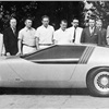 The Opel Design team with the Opel CD concept which was shown at the 1969 Frankfurt Motor Show (Chuck Jordan third from right)