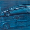 BMW Turbo Concept and BMW 328 Touring - Design Drawing by Paul Bracq, 1973