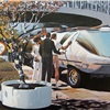 Syd Mead: U.S. Steel Interface - a portfolio of probabilities, 1969 - Recreational Vehicle with Expandable Sections - Its inflatable substructure allows the inner volume to be increased almost two-fold for sleeping accomodation.