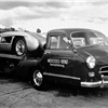 Grand Prix of Kristianstad, 1 August 1955. Mercedes-Benz racing car transporter “Blue Wonder” carrying the winner's 300 SLR (W 196 S) on its loading platform.