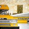 Dodge Trucks Advertising Art by Charles Wysocki (1960) - School bus chassis