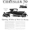Chrysler "70" 2-Passenger Convertible Cabriolet Ad (January, 1927) - Illustrated by Fred Cole