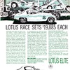 Lotus Elite Coupe Ad (1963) - Lotus Race Sets $19,885 Each