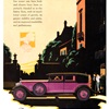 The Improved New Safety Stutz Ad (July, 1927): Vertical Eight Sedan by Le Baron - Illustrated by Edmund Davenport