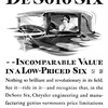 DeSoto Six Ad (September, 1928): Incomparable Value in a Low-Priced Six - Illustrated by George Shepherd