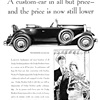 Dodge Senior Roadster Ad (April–May, 1929): A custom-car in all but price - and the price is now still lower - Illustrated by John Gannam