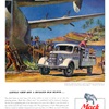 Mack Trucks Ad (May, 1942): Little chip off a rugged old block... - Illustrated by Peter Helck 