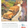 Mack Trucks Ad (September, 1943): War Report... With a Peacetime Twist!... - Illustrated by Peter Helck